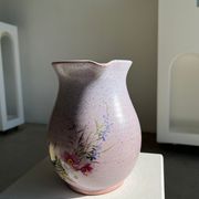 Vintage purple carafe with field flower patterns H:20cm