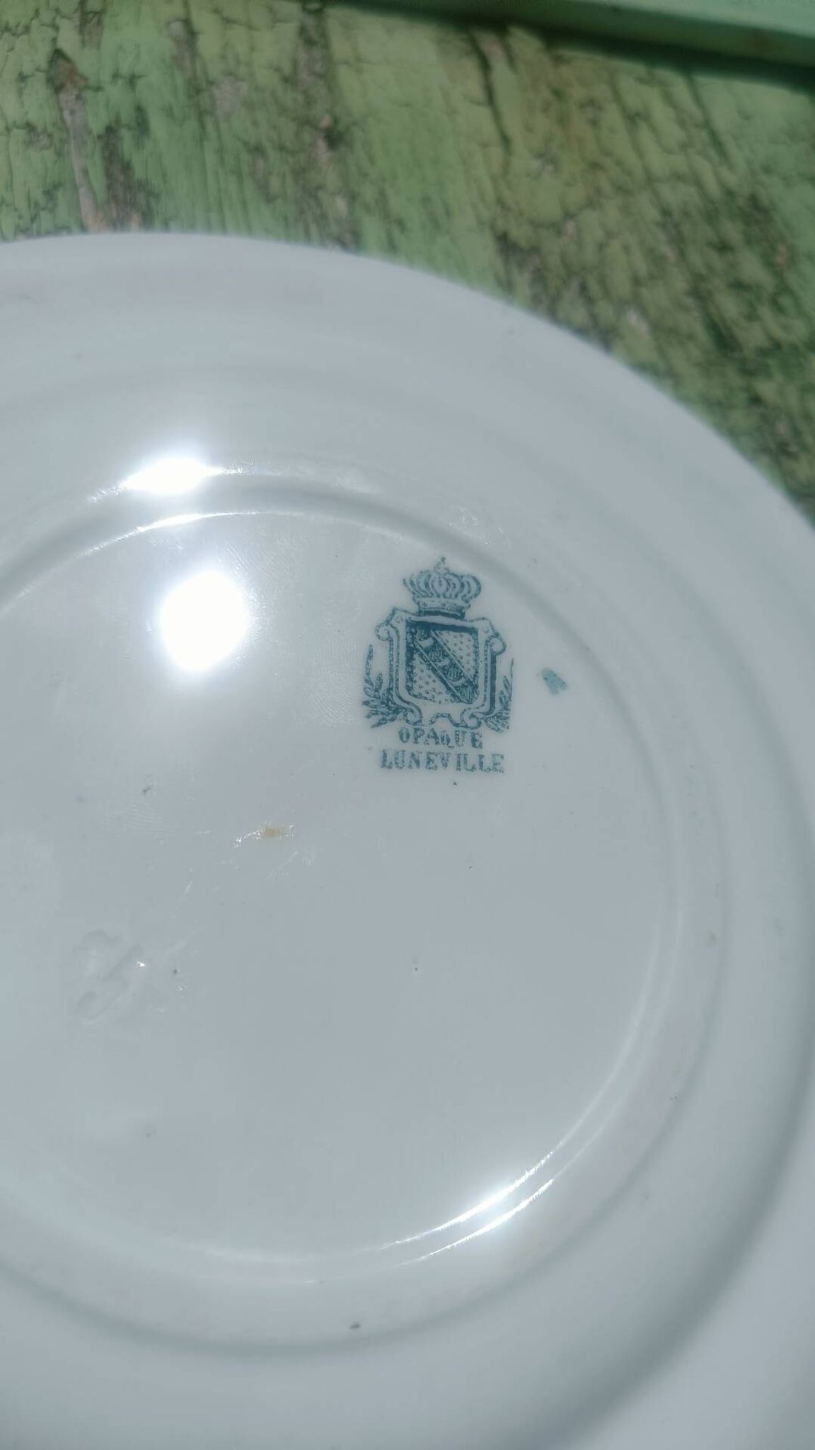 antique Lunéville "Opaque" plates
