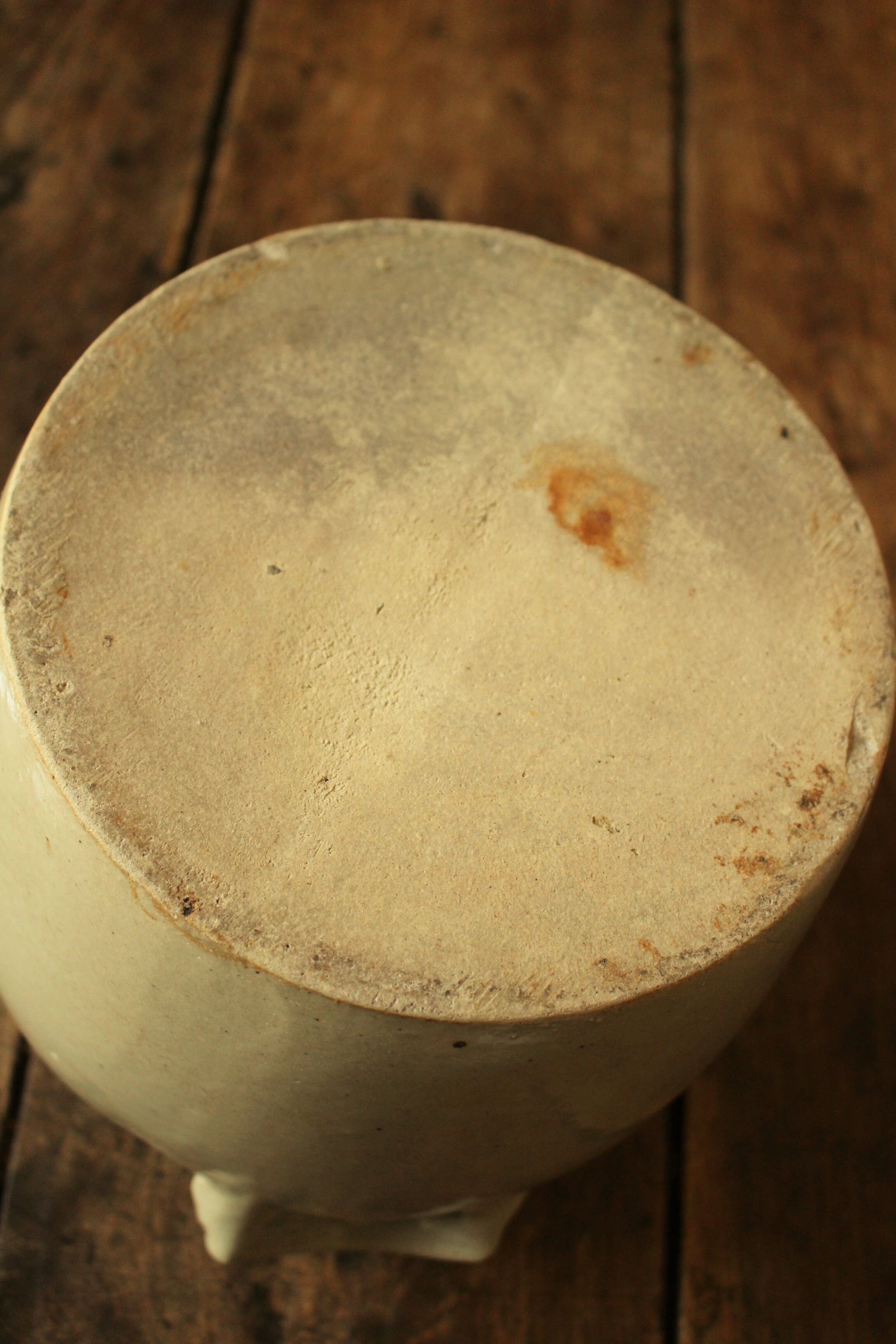 Grey glazed stoneware pot with two handles