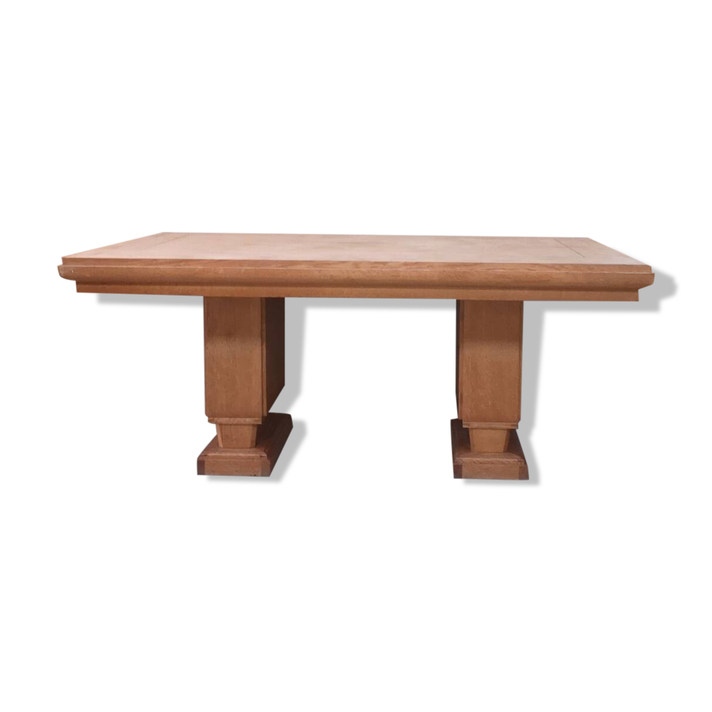 Table bureau moderniste cubique gaston poisson dudouyt chêne 1940 art ...