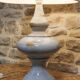 Large glazed ceramic lamp base by Jean-François Descombes, Vallauris.