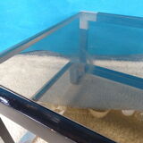 Coffee table metal smoked glasses