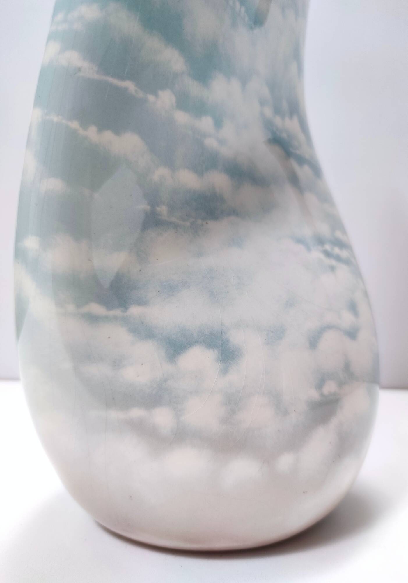 Lacquered and Airbrushed Ceramic Centerpiece /Vase Model Nr 182/2 by Vibi, Italy