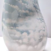 Lacquered and Airbrushed Ceramic Centerpiece /Vase Model Nr 182/2 by Vibi, Italy