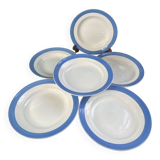 6 pastel blue soup plates in Céranord St Amand earthenware - Languedoc model - Lot 2