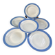 6 assiettes creuses bleues pastel en faïence Céranord St Amand - modèle Languedoc - Lot 2