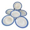6 assiettes creuses bleues pastel en faïence Céranord St Amand - modèle Languedoc - Lot 2