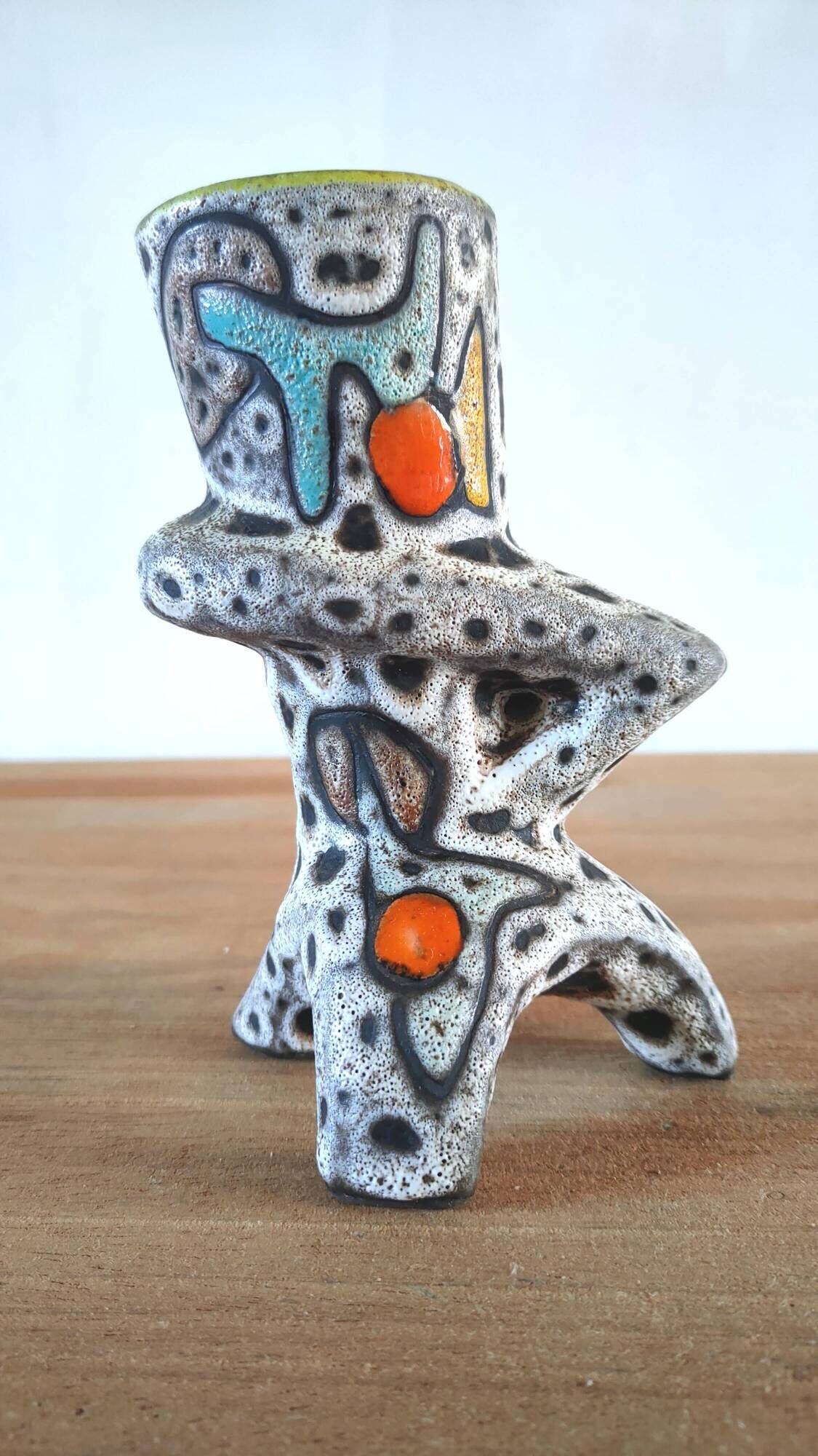Free-form ceramic vase signed Bessone Vallauris 1960s