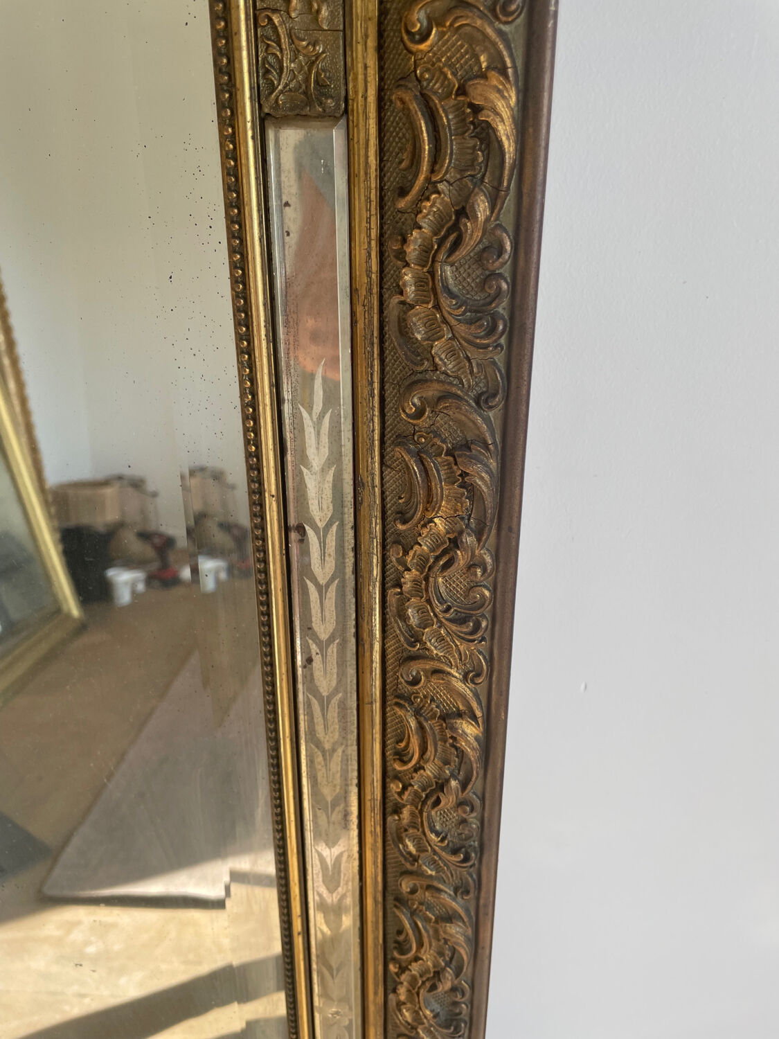 Large old mirror mercury 170x100cm