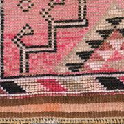 Tapis Couloir Rose à Médaillons, Tapis Turc Vintage, 86x364 Cm