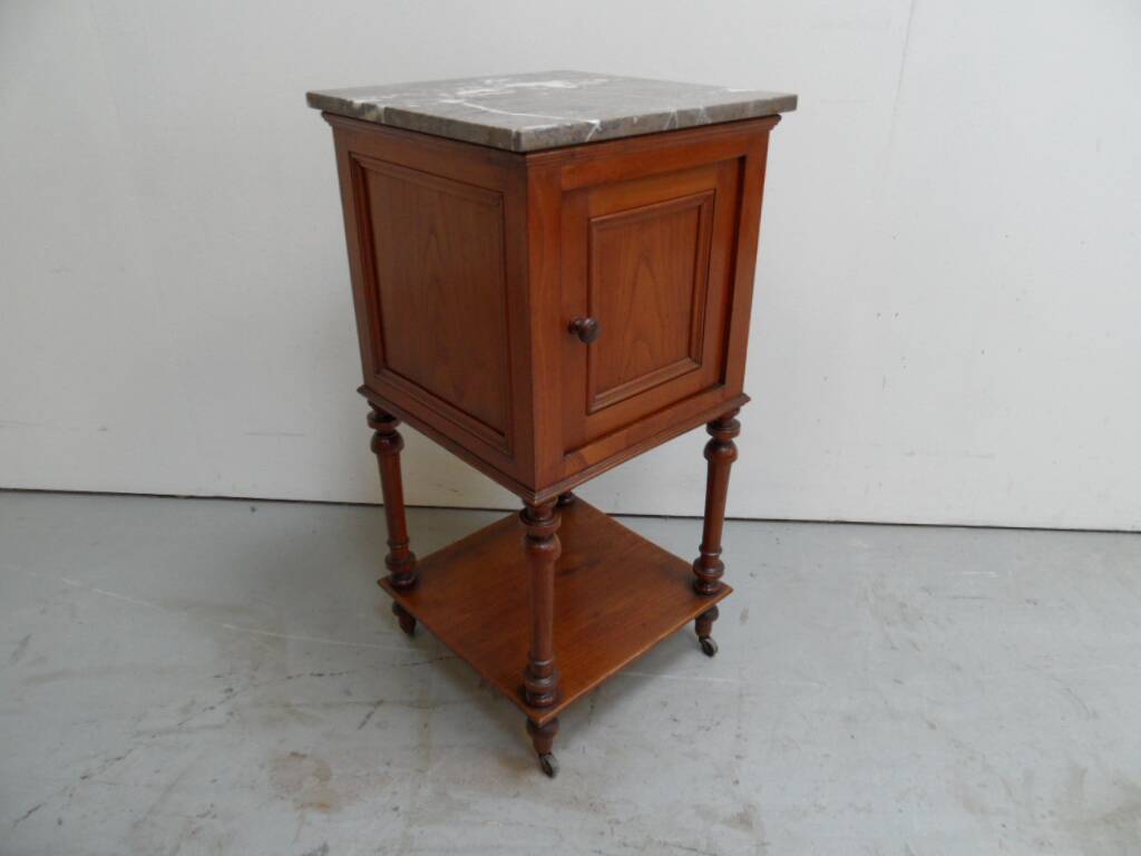 Antique nightstand with marble top