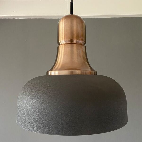 Lampe suspendue en aluminium design hollandais 1970s 80s vintage faite par Raak Amsterdam