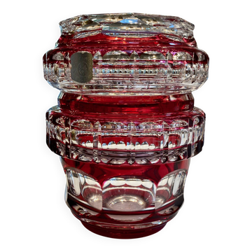 Double Red Crystal Vase – Val Saint Lambert