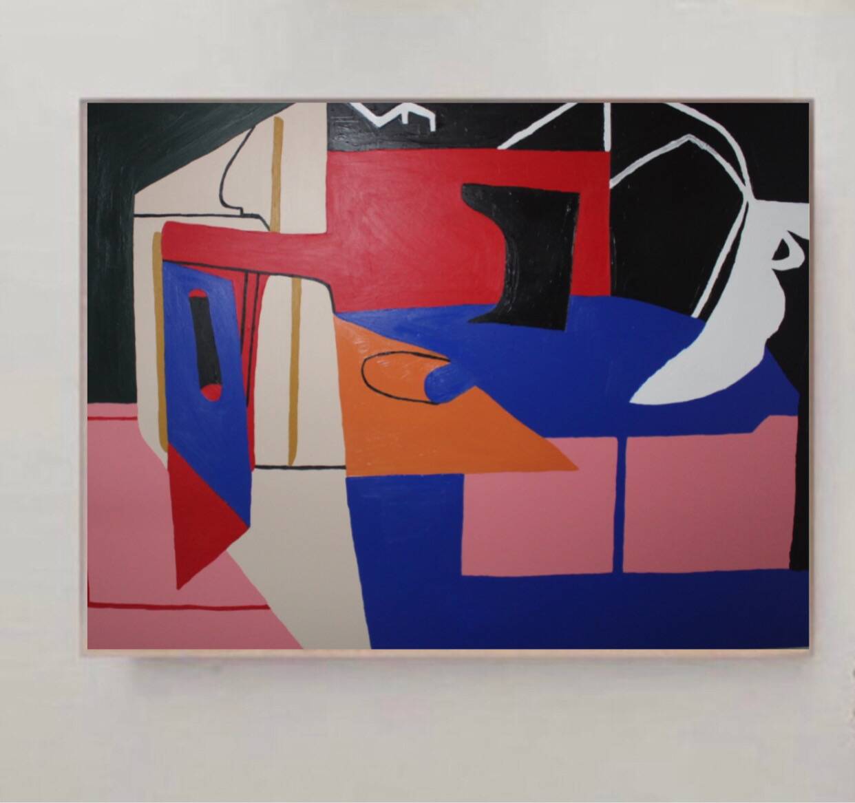 Large original abstract "Blue Chaos" 130x97 cm