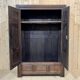19th century Breton wardrobe in cherry, oak and chestnut