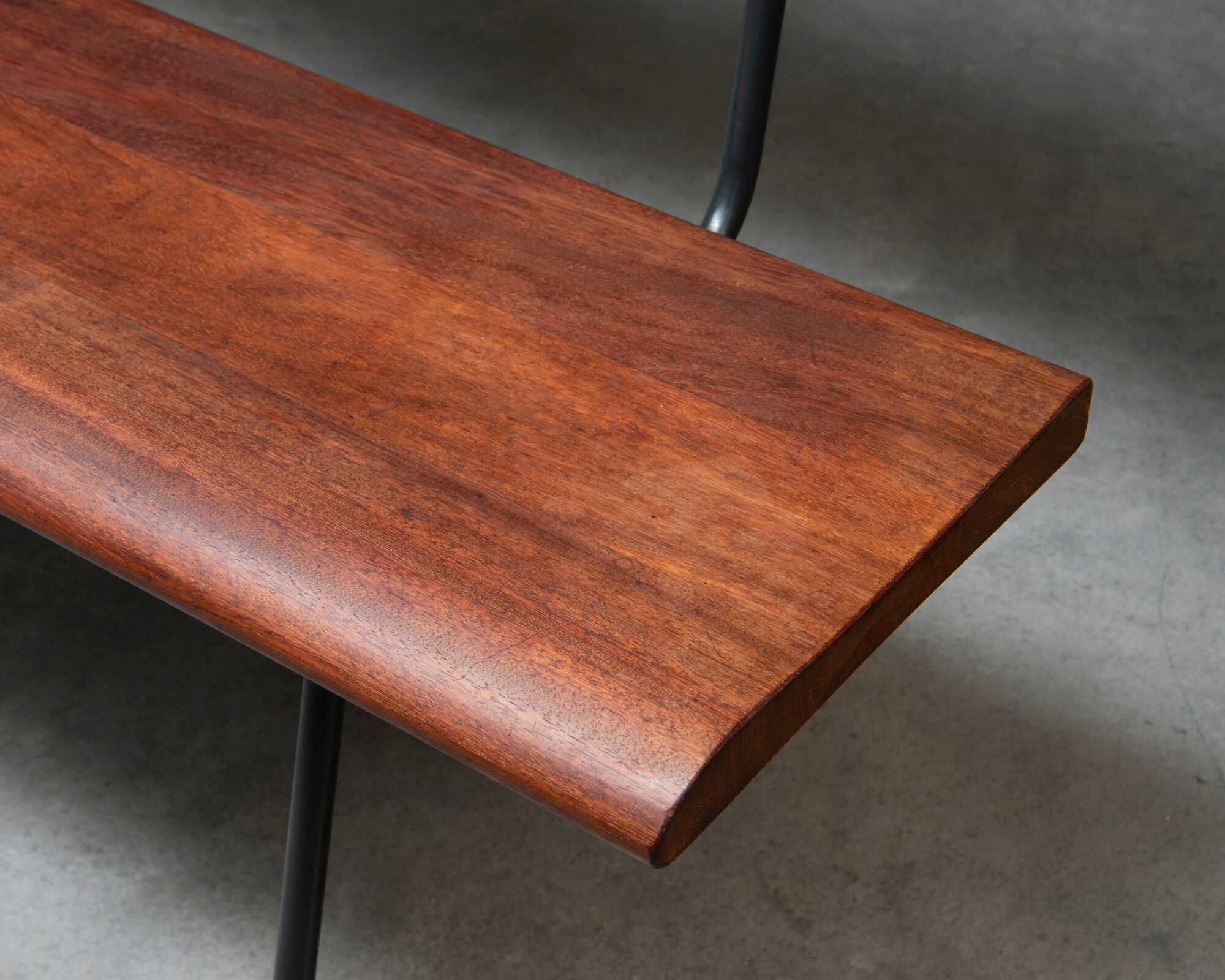 Solid teak bench, Netherlands, 1950s
