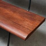 Solid teak bench, Netherlands, 1950s