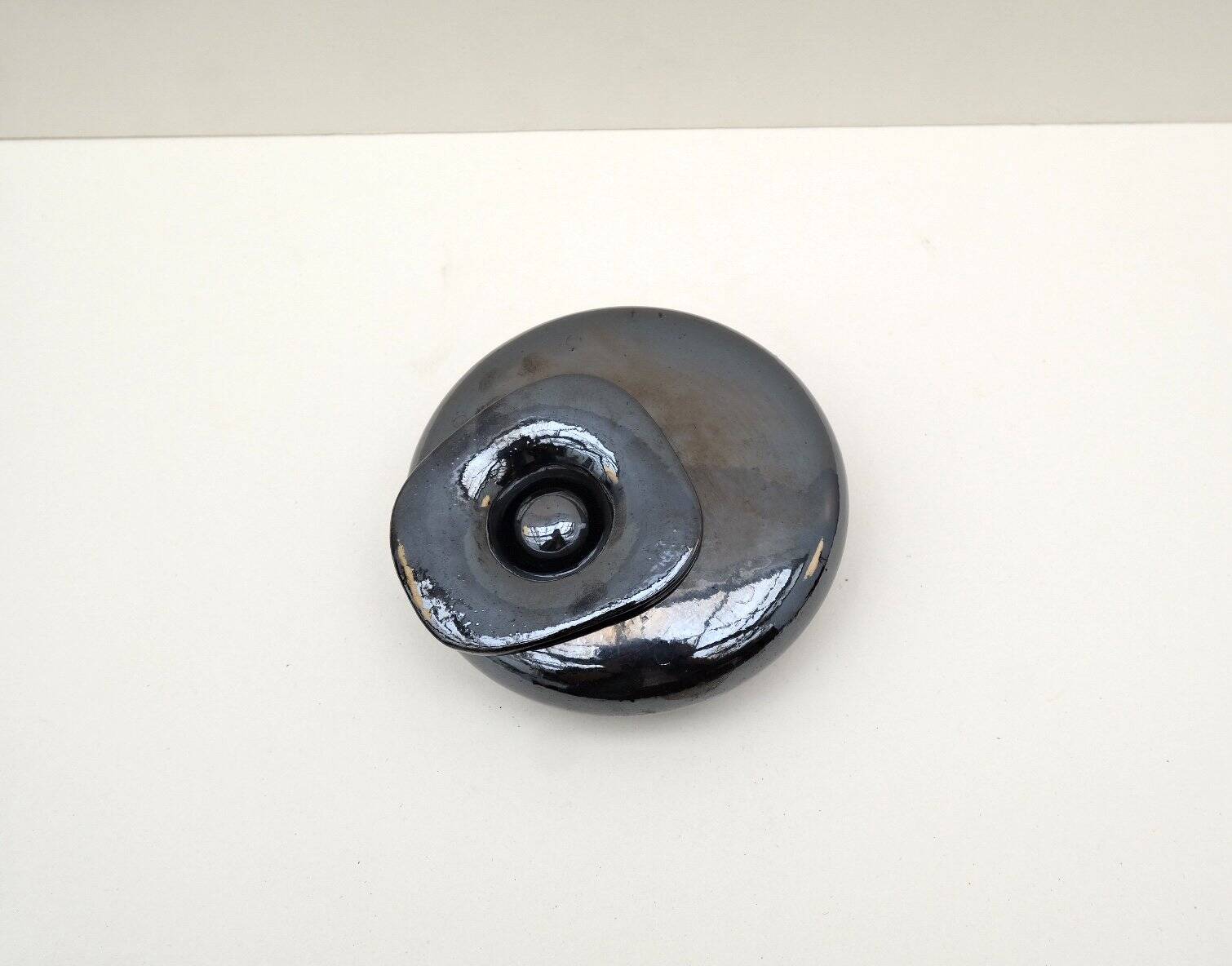 Glazed ceramic ashtray