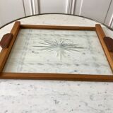Wooden top and art deco glass 30s