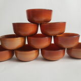 Set of 10 brown ramekins Arcopal Vintage volcano