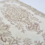 Beige And Brown Vintage Oushak Carpet sku 3578