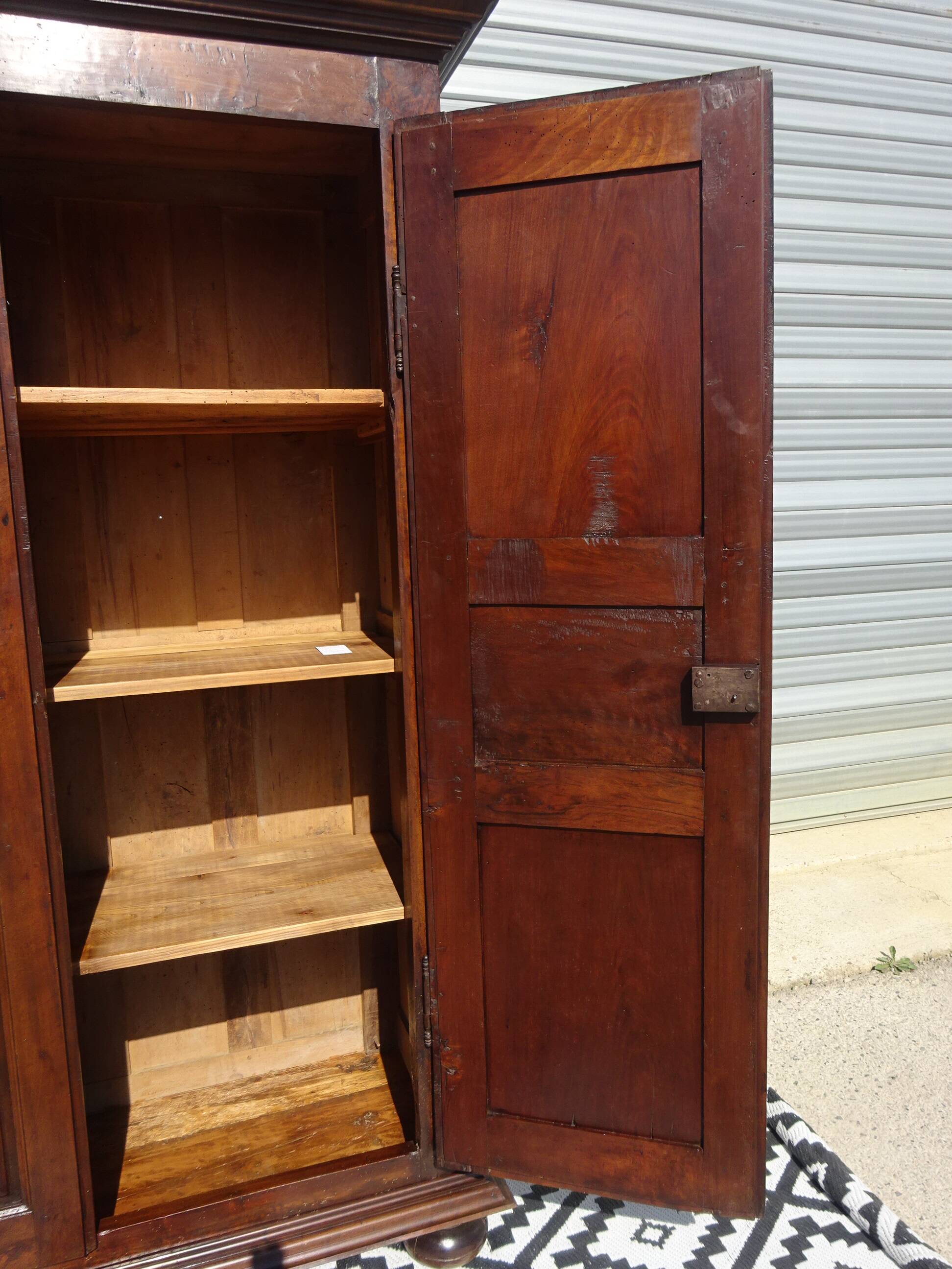 Antique Louis XIII wardrobe, diamond points