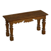 Table / Banc d'Appoint en Chêne Massif Sculpté du Milieu du Siècle par un Ébéniste Danois, 1979