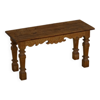 Table / Occasional Table in Carved Solid Oak from the Mid-Century by a Danish Cabinetmaker, 1979