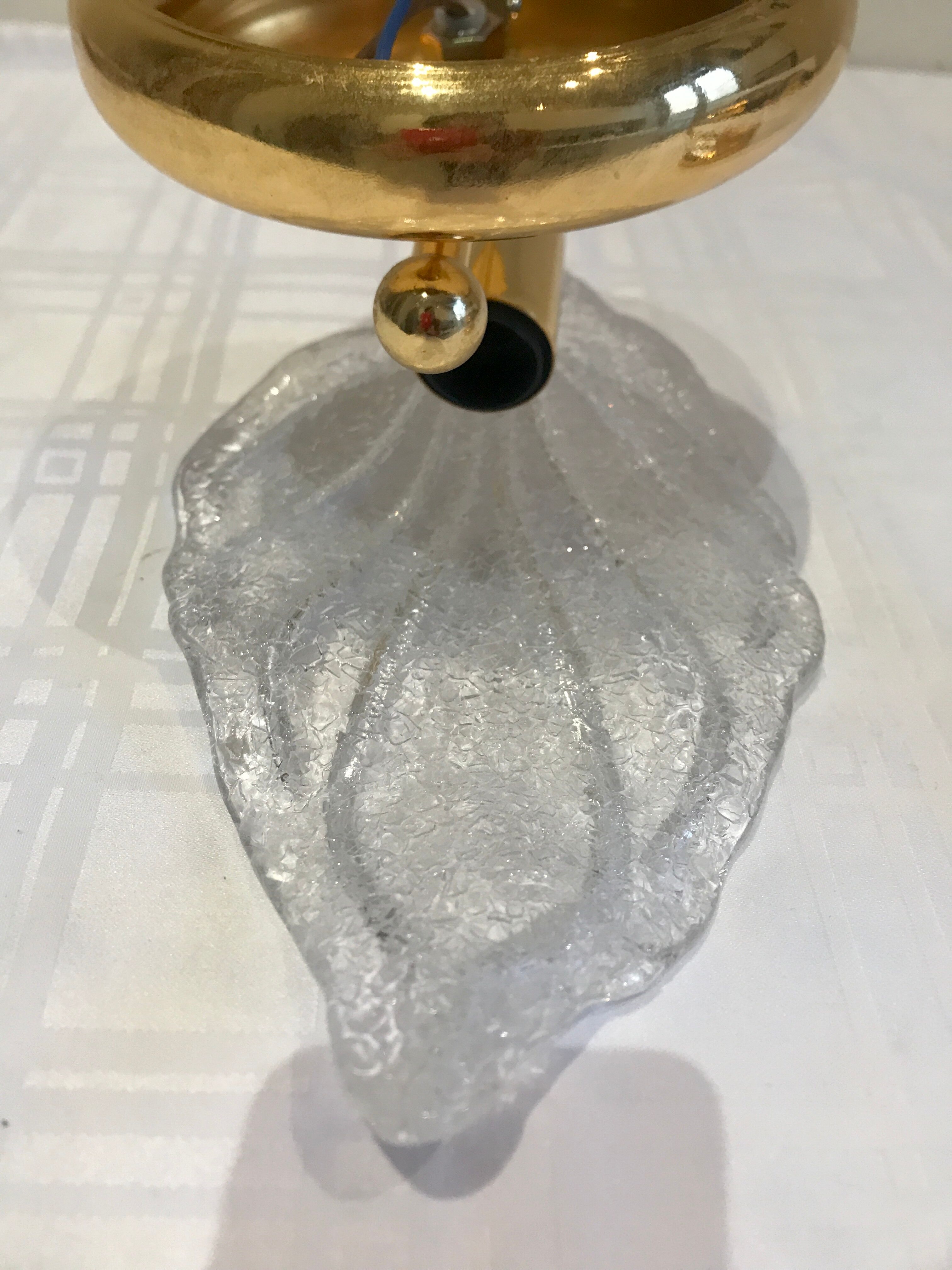 Pair of wall lamps Murano glass sheet