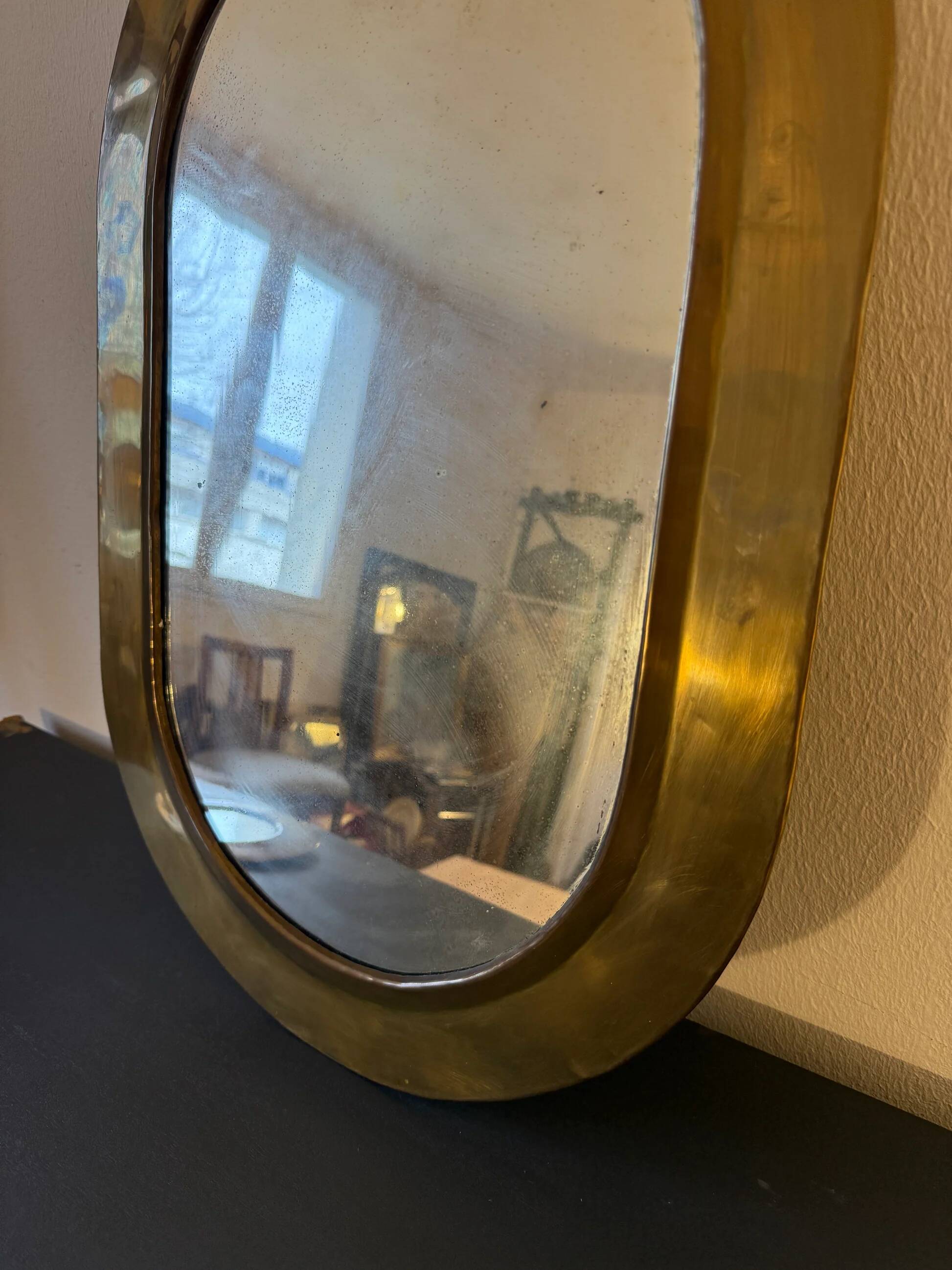 Antique gilded brass mirror (Egyptian craftsmanship)