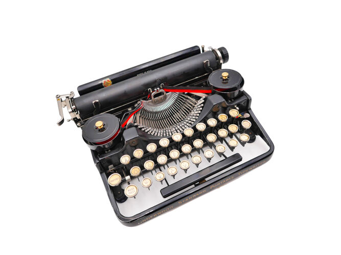 Machine à écrire Underwood portable 3 bank noire révisée ruban neuf 1924