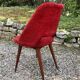 Vintage chair in red moumoute 1960