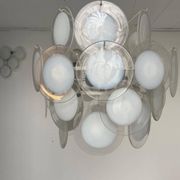 Rare Set of Two Murano Glass Sconces and One Pendant Chandelier by Gino Vistosi