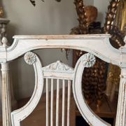 Set of 6 lyre chairs from the Napoleonic III period in painted wood in the Louis XVI style.