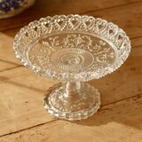 Vintage molded glass compote dish