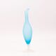 Elegant azure blue blown glass ewer vase