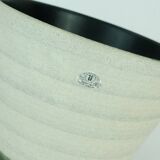 Mid century flowerpot planter u-keramik stripe pattern shades of gray and black 50s 60s