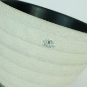 Mid century flowerpot planter u-keramik stripe pattern shades of gray and black 50s 60s