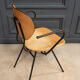 Office chair 1960 tubular seat skaï patina cream
