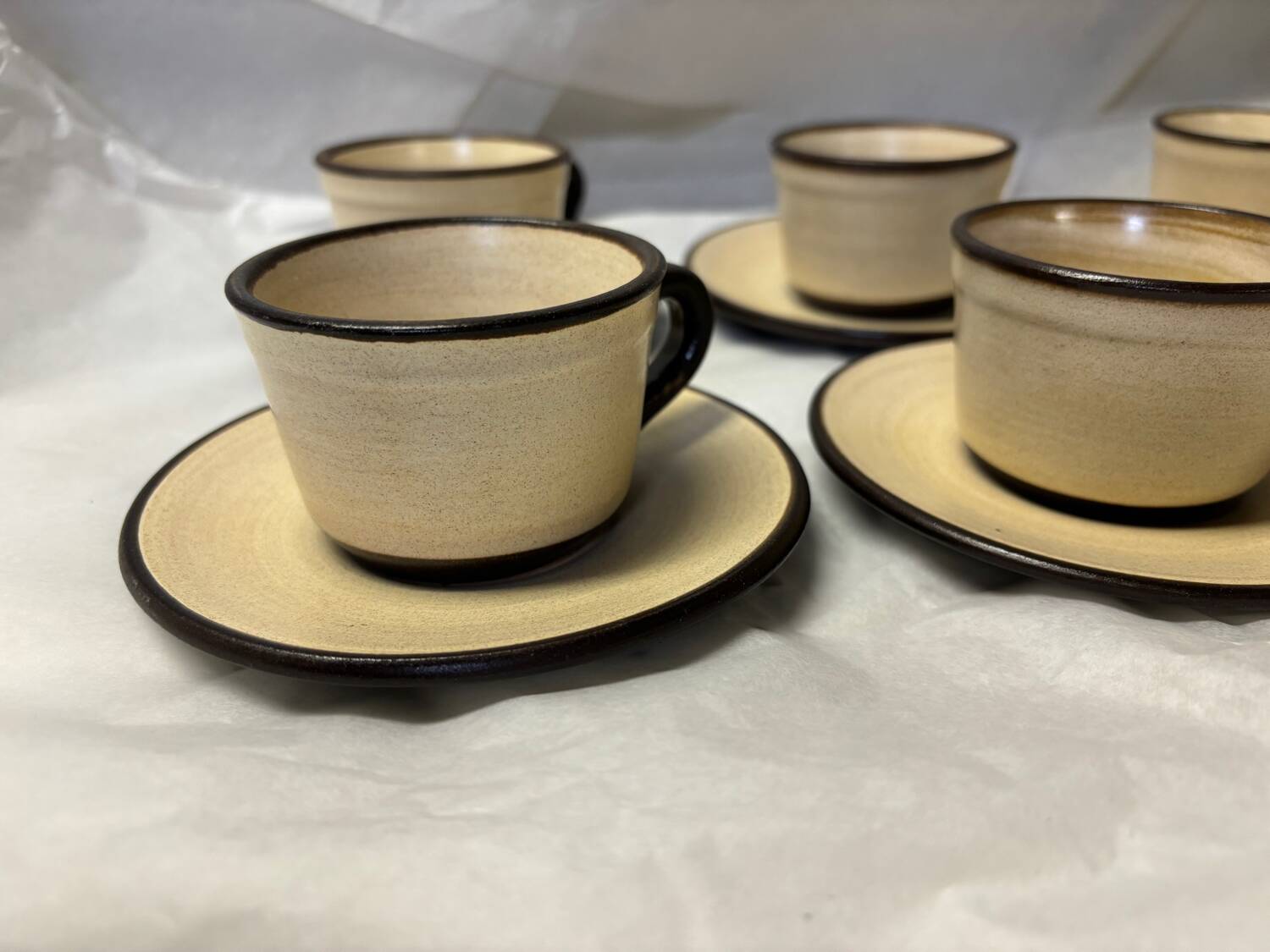 Set of 6 vintage stoneware mugs