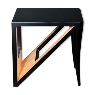 Jayden square black lacquer side table