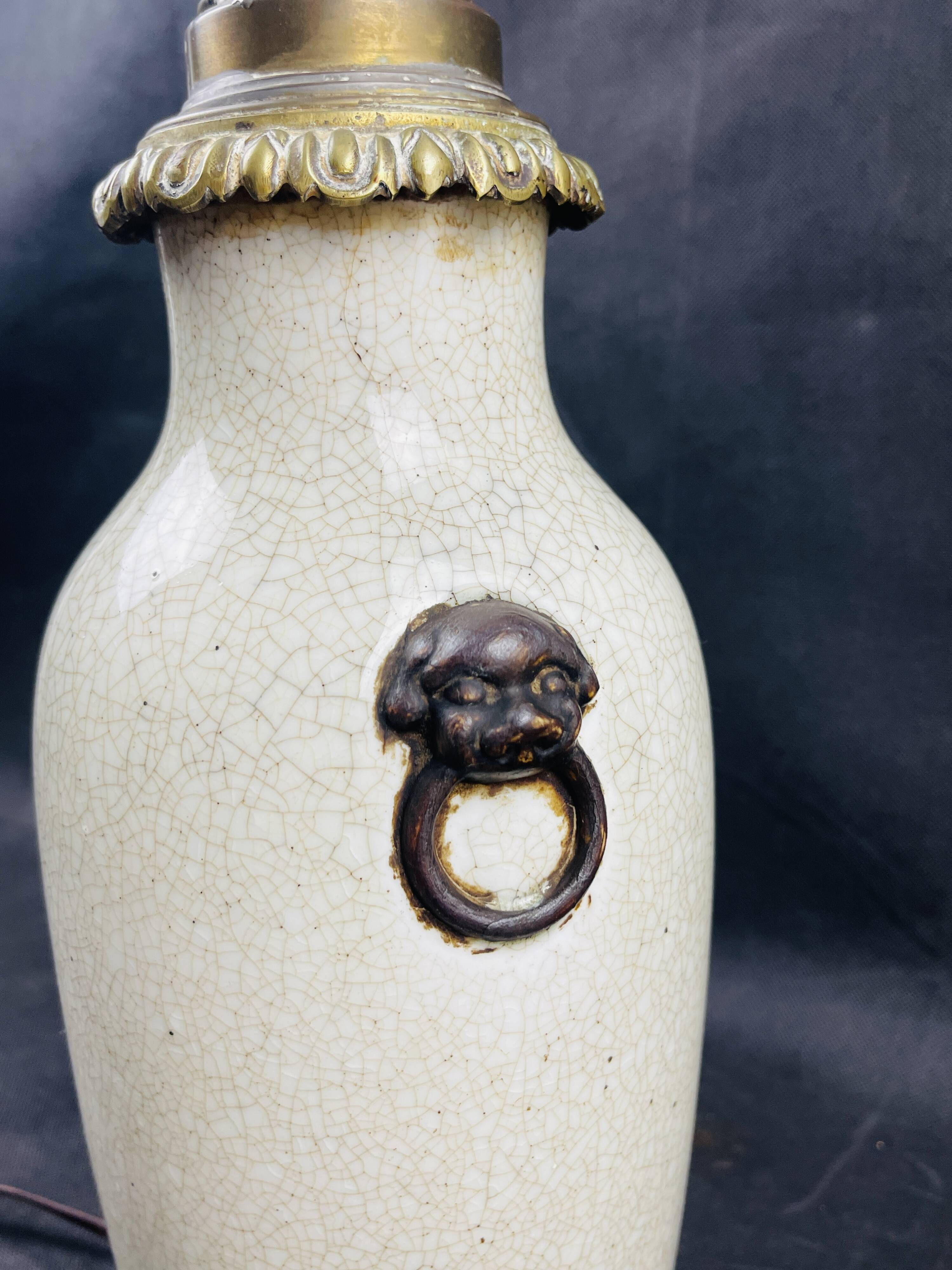 Chinese cracked porcelain lamp base
