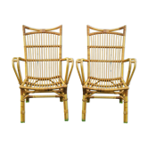 Fauteuils rotin 60'