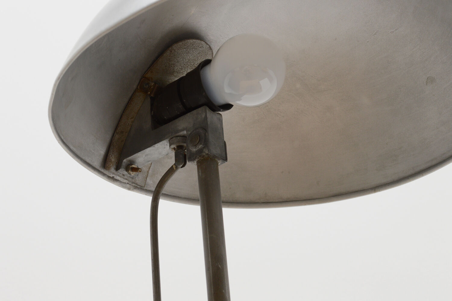 Bare metal bauhaus desk light by Karl Trabert for Schanzenbach und Co. GmbH, 30s Germany.