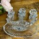 Three-light candlestick in molded crystal