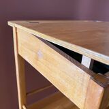 Desk, school desk and its Bauman chair, old children's desk, children's furniture 1960.