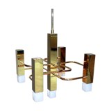 Sciolari chandelier, 5 square lights, 1970