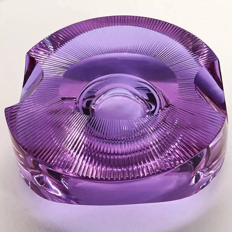 Rare Purple Glass Ashtray - Moser 1960s