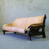 Mid-Century Leather Living Room Set in The Brazilian Style of Jean Gillon, 1970s, Set of 3.