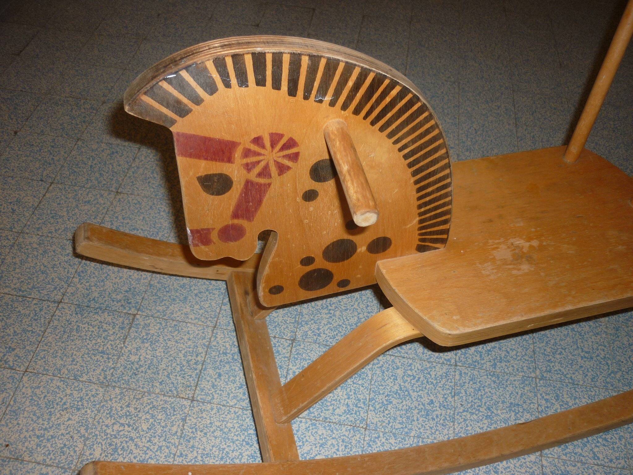 Vintage wooden rocking horse